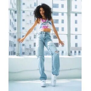 Revice Super 80s High Rise Straight Leg Distressed Jeans in Jagger Size 26